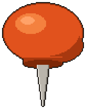 A giant pushpin driving into a pinned post
